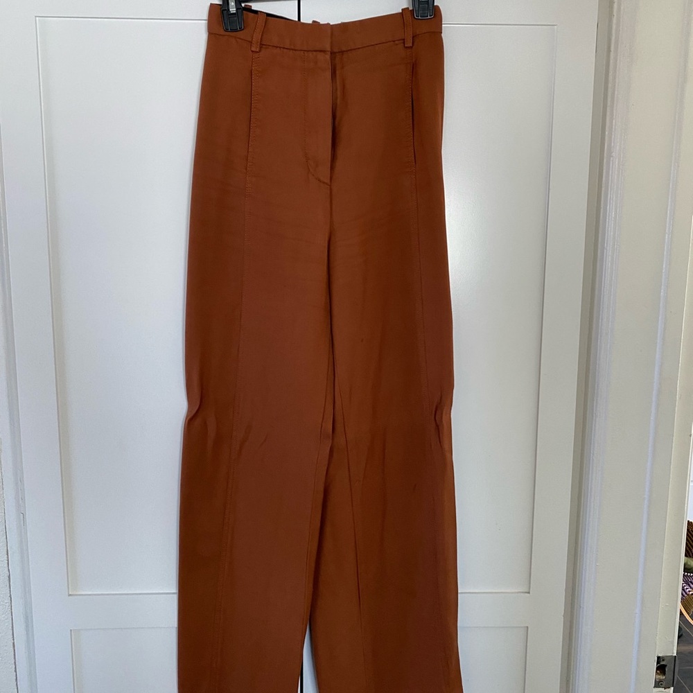 Rosetta Getty orange silk trouser